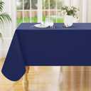 Smiry Rectangle Table Cloth 54x78 Inch, Waterproof Wipeable Vinyl Tablecloths Protector, Oil Spill Proof Plastic Table Cover for Dining, Picnic, Camping, Outdoor, Navy