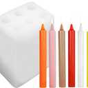 TOPYS 6 Holes Long Cylinder Silicone Candle Molds, Pillar Cylinder Shape Mold for Aromatherapy Candle Soy Wax Soap Clay Craft Plaster Resin Handmade Crafts Gifts Birthday Cake Decor(5.9in)