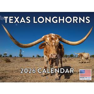 Texas Longhorn Calendar 2026 Cattle Monthly Wall Calender 12 Month | American Made In The USA