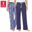 DKNY Pajama Brushed Jersey Pant with Pockets , 2 Pack, S