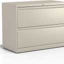 STAPLES 2-Drawer Lateral File Cabinet, Letter & Legal Size Documents, Lockable, 36" W x 18.62" D x 28.15" H, Putty/Beige