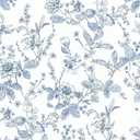 Light Blue Botanical Floral Shelf Liner Contact Paper Peel and Stick Botanical Floral Wallpaper for Walls Bahtroom Bedroom Kitchen Cabinets Dresser Drawer Furniture Arts Carfts Decal 17.7X117 Inches
