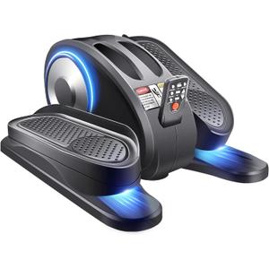 ESL Under Desk Elliptical - Portable Leg Exerciser for Seniors, Compact Seated Elliptical with Remote Control, LCD Display Electric Elliptical Trainers