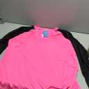 Halcurt Women's Plus Size Long Sleeve Rash Guard Swim Shirt with Built in Bra Lightweight UPF50+ Quick Dry Swimsuit Top Pink Black 2X