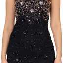 Adrianna Papell Women's Petite Beaded Tank Dress, Size 10 (Black)