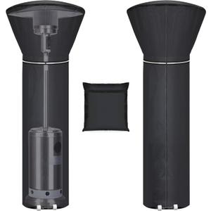 Patio Heater Covers with Reflective Strip,Outdoor Heater Cover Waterproof,Dustproof,Wind-Resistant,Sunlight-Resistant,Snow-Resistant,Black,89.5''x 33.5" Dome x 19.5" Base