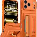 Oterkin for iPhone 17 Pro Max Wallet Case [4-5 Card Holder] [Kickstand] [Full Camera Protection] [RFID Blocking] [Military Grade Protection] Shockproof Rugged Case for iPhone 17 Pro Max, Orange