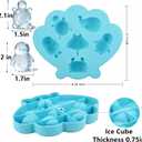 2 x Fu Store Ice Cube Tray Silicone Ice Cube Trays with Cute Marine Life Shapes, Small