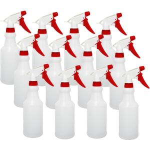 12 Pack 16oz Spray Bottles, Reusable Fine Mist Water Sprayer for Plants, Cleaning, High Output Ultrafine Misting Plastic Spray Bottles for Water, Salon, Garden, Kitchen and Bathroon