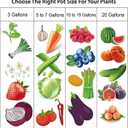 5 Pack 5 Gallon Grow Bags,Nonwoven Fabric Plant Growing Bag with Handles,for Vegetables Flower Fruits Herb Bonsai,Black