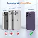 Miracase Designed for iPhone 14 Pro Case, with Tempered Glass Screen Protector, [Upgraded Camera Protection], Shockproof Liquid Silicone Rubber Phone Case Cover for 14 Pro 6.1 inch, Dark Purple