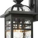 Outdoor Wall Light Exterior Waterproof Wall Sconce Light 22 Inch Height Black Porch Light with Water Ripple Glass E26 Socket