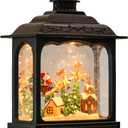 Eldnacele Musical Snow Globe Lantern with Timer, Lighted USB/Battery Operated Swirling Singing Water Glittering Lantern, Snow Globes for Adults and Kids Christmas Decoration- Santa