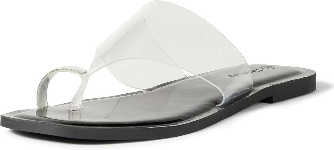 The Drop Women's Camilla Wide Thong Sandal (9, Clear)