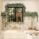 CQURE 48Pcs Eucalyptus Garland,Artificial Eucalyptus Leaves Table Greenery Garland Wreath Vines for Wedding Party Table Bedroom Wall Room Decor