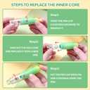 2 x Double-Sided Tape Roller, 0.24In16.4Ft, 360 Rotating Head, Refillable Core, Retractable Tape Dispenser for Scrapbooking and Crafts(Blue1 Main Body+ 4 Replacement Refills)