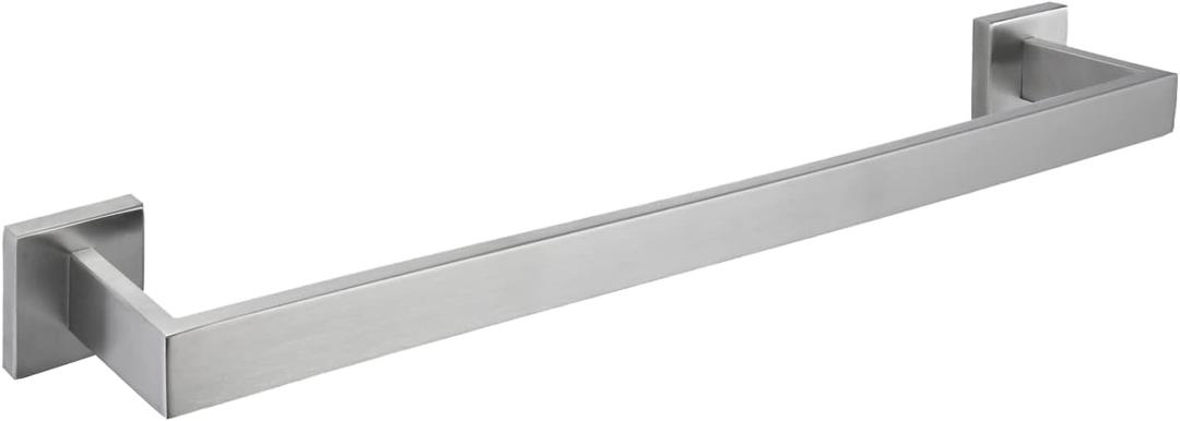 Towel Bar for Bathroom Brushed Nickel, 24Inch Towel Rack Wall Mounted, Thicken Square Bath Towel Holder Rod SUS304 Stainless Steel, Heavy Duty Dish Cloths Hanger for Bathroom, Kitchen