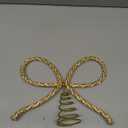 Christmas Decorations - Christmas Decor - Gold Glass Rhinestone Bow Tree Topper - Xmas Holiday Tree Top Decoration for Indoor Outdoor Home Room Party