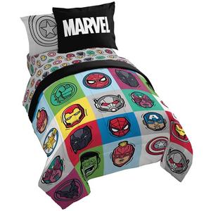 Marvel Avengers Pop 7 Piece Queen Size Bed Set - Includes Comforter & Sheet Set