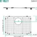 Serene Valley Sink Grid 19" X 14-1/8", Rear Drain with Corner Radius R 3/8", SVH1914R
