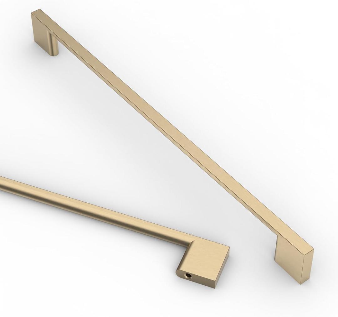 Asidrama 10 Pack 10 Inch(256mm) Brushed Brass Kitchen Cabinet Handles, Cabinet Pulls Kitchen Cabinet Hardware for Cupboard Drawer Pulls