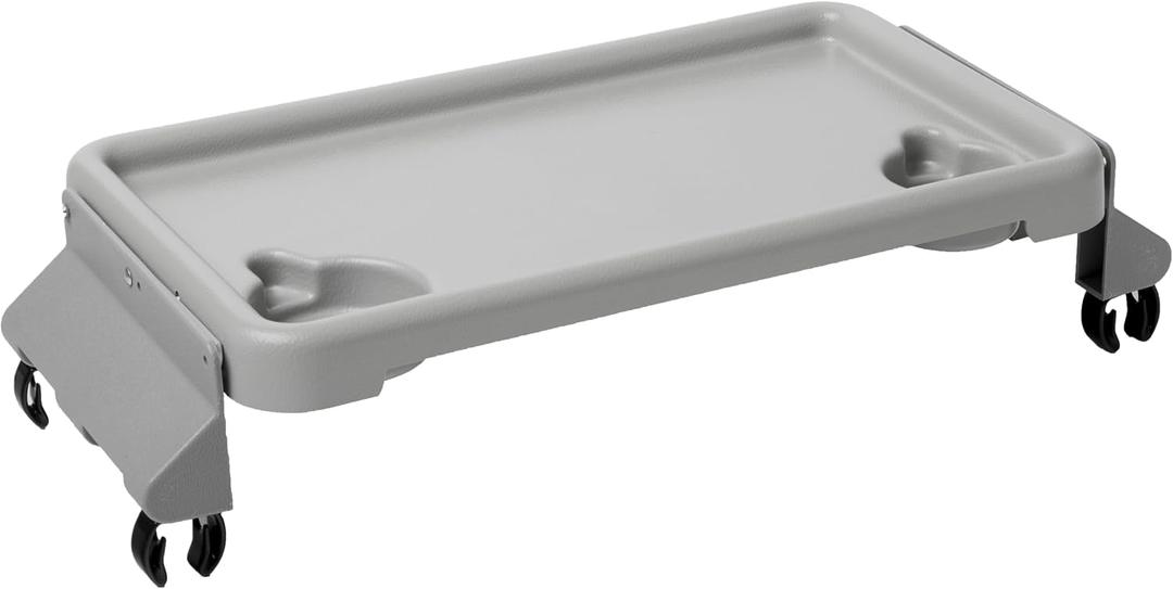 Medline Walker Flip Tray Table with 2 Cup Holders, Universal Tray for Standard Folding Walkers, Mobility Accessories for Home, Medical Equipment Accessories, Gray, 1 Count