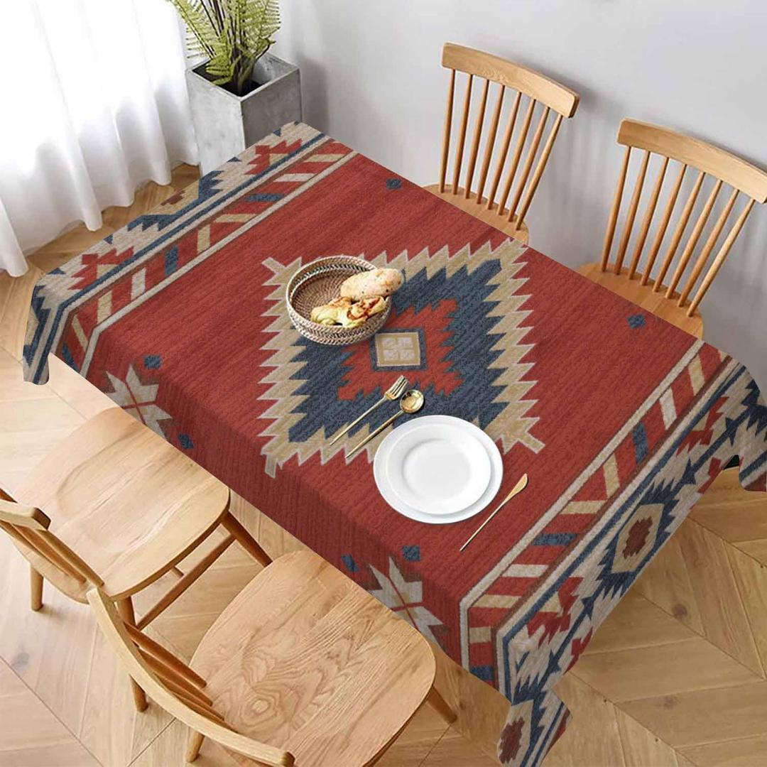 Southwest American Tablecloth for Rectangle Table 60x84 Inch Boho Style Kitchen Table Cover Decorations for Kicthen Home Dining Room Party Indoor or Outdoors Picnic
