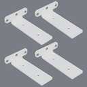 Alise Floating Shelf Brackets, White L Bracket for Shelves Heavy Duty Thickened and Widen Hidden Brace Joint Angle Brackets for Wooden Board Hanging Supports Blind Shelf Wall Mount 6 Inch, Pack of 4