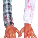 NUOBESTY 2pcs Halloween Fake Latex Severed Arms Scary Broken Hands for Haunted House Party Prop Supplies