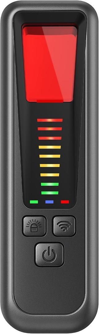 Hidden Camera Detector (RF Scan + Red-Lens), Bluetooth/GPS Tracker & Audio Bug Finder, Door-Handle Vibration Alarm, Mini TSA-Compliant 3-Button Privacy Tool for Hotel, Airbnb, Travel & Home