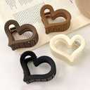 2 x Women's Acrylic Hair Claw Clips - Medium Matte Nonslip Hair Jaw Clips for Thin and Thick Hair, Valentines Day Accessories, Spring and Summer Hair Accessories, 4Pcs