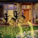 Fairy Garden Decor with Solar Watering Can, Solar Garden Lights Waterproof Hanging Lantern,LED Light String Retro Metal Water Pot Light, for Garden Patio Yard Pathway Lantern Plant Decoration