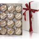 Satin Christmas Balls Ornaments, Silk Christmas Hanging Ball Decorations, 12Pcs 3.15" Luxury Vintage Christmas Tree Decor for Xmas Holiday Wedding Party, Package (Champagne)