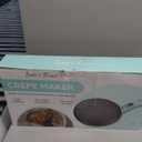 Baker's Friend Instant Crepe Maker with Handle, Electric Crepe Maker Machine, Crepera Electrica, 8 Inch Non-stick Cooking Surface, Aqua