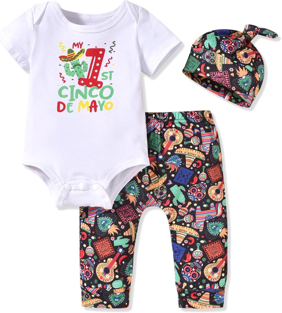 fioukiay Preemie Newborn Baby Girls Clothes Infant Little Kids Romper Bodysuit Pants Headband Clothing Set Summer Outfits (Cinco De Mayo Cactus 01) fioukiay Preemie Newborn Baby Girls Clothes Infant Little Kids Romper Bodysuit Pants Headband Clothing Set Summer Outfits (Cinco De Mayo Cactus 01)