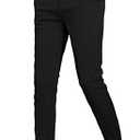 Plaid&Plain Men's Stretch Dress Pants Slim Fit Skinny Suit Pants 7101 Black 32W30L