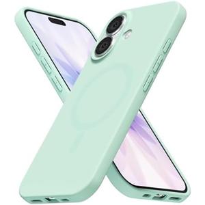 LoeoeL for iPhone 17 Case Silicone Mag Safe, Compatible with Magsafe Ultra Slim Thin Magnetic Phone Case for Women Girls, Soft Rubber Gel Matte TPU Solid Color Minimalist Cover, Mint Green