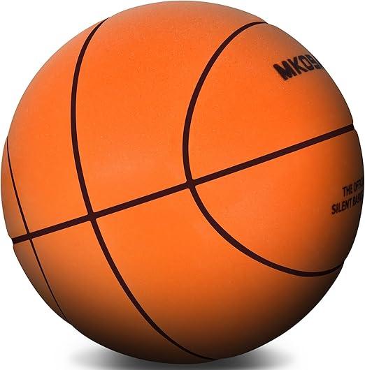 MKOBAT Silent Basketball Size 7 (29.5"), Soft Foam Indoor Basketball for Quiet Dribbling and Training, Grooved Airless Pro PU Foam Ball, Soundless Indoor Activities
