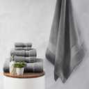 Madison Park Signature Splendor Luxury 100% Cotton Bathroom Towel Set - Soft, Plush 1000 GSM Heavyweight Hotel Quality, Zero Twist, Highly Absorbent, Quick Dry, Multi Sizes, Charcoal 6 Piece