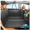 Back Seat Extender for Dogs, Hard Bottom Dog Car Seat Cover for Truck Back Seat, Dog Hammock for Car, Upgraded PU Leather Material, Larger Space, Holds 400lbs