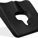 Bed Sore Cushions for Butt, Anti Bedsore Cushion, Breathe Freely Fiber T Shaped Opening Triangular Slope Design for Elderly, Bedridden, Disabled (with Black Cover)