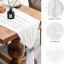 2 Pack 10 Ft Chiffon Table Runner White Gauze Long Table Runners 27x120 Inches Sheer Tulle Table Runner for Rustic Wedding Reception Bridal Shower Decorations Birthday Party