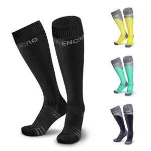 Azalencro Compression Socks for Men & Women, 20-30 mmgh Graduated Compression Stockings Knee High Socks for Running, Athletic, Cycling, Hiking, Travel Black,L,1 Pair