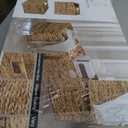 12x12in Storage Baskets Set of 4 Water Hyacinth Baskets,Foldable Handwoven Storage Cubes,Wicker Cube Baskets Laundry Organizer Totes for Home