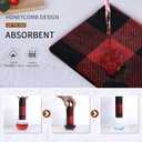 Mordimy 100% Cotton Waffle Weave Kitchen Towels, 13 x 28 Inches, Super Soft and Absorbent Buffalo Check Dish Towels for Drying Dishes, 4-Pack, Black & Red