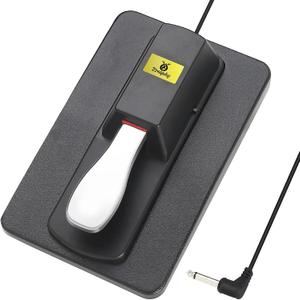 Sustain Pedal Universal Foot Controller Switch, 6.35mm 1/4" Jack Damper Pedal For Keyboards Digital Pianos MIDI Synthesizers Electronic Organ Tone Modules Drum Machines (Black)