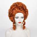 Auburn Brown Victorian Wig for Rococo Costume Cosplay 18th Century Colonial Wigs Vintage Baroque Hair Fluffy Women Halloween Party Dress Costume