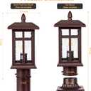 Brilvibera Bronze Post Lights Dusk to Dawn 2 Packs, Outdoor Post Mount Outdoor Light Fixtures, Bronze Patio Pole for Lights Waterproof, Exterior Lamp Post Light Fixture for Path Garden Yard Patio