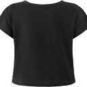 Noomelfish Girls Short Sleeve Crop Tops Kids Summer Dance Cropped T-Shirts (5-14 Years)