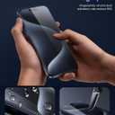 Lamicall Screen Protector for iPhone 15 Pro Max - [No White Edge] 2Pack, with Easy Mount Frame, Screen Protective Film, Anti-Fingerprint Protective Tempered Glass, Anti-Scratch, 9H